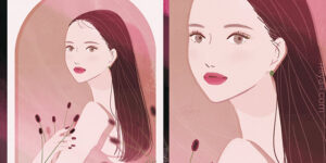 女性イラスト・おしゃれ・メイク・美容・スキンケア・表紙・ポスター・コスメ