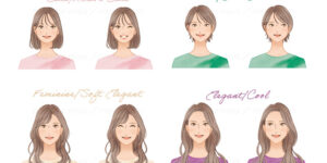 女性イラスト・ファッション・おしゃれ・イラスト・キュート・顔タイプ診断