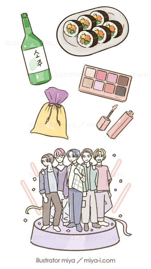 女性・イラスト・おしゃれ・ファッション・韓国・韓国コスメ・韓国旅行・韓国語・キンパ・kpopアイドル