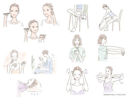 イラストレーターmiya/女性イラスト・おしゃれ・可愛い・美容・スキンケア
