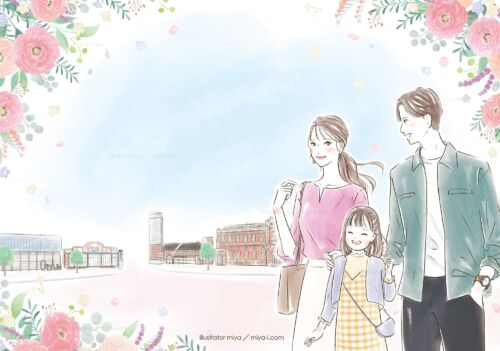 イラストレーターmiya/女性イラスト・おしゃれ・可愛い・ファミリー