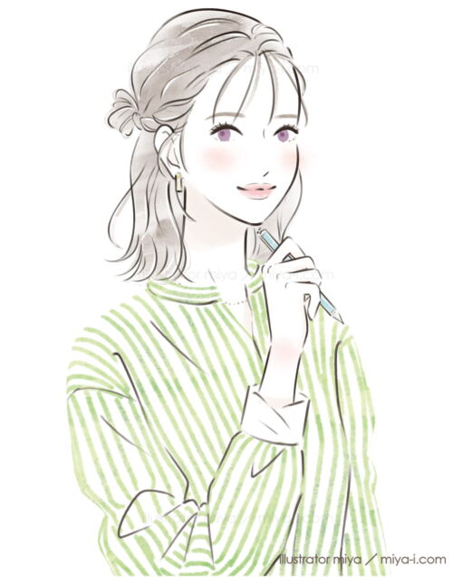 イラストレーターmiya／女性イラスト・おしゃれ・可愛い・ライフスタイル・表紙・広告イラスト