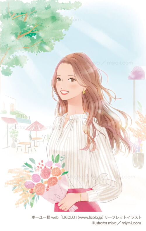 女性イラスト・おしゃれ・可愛い・ヘアケア・美容