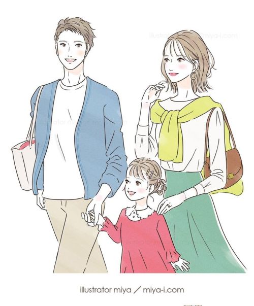 イラストレーターmiya/女性イラスト・おしゃれ・可愛い・家族・広告