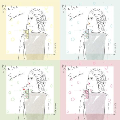 女性・イラスト・おしゃれ・可愛い・美容