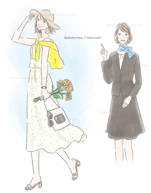 イラストレーターmiya/女性イラスト・おしゃれ・可愛い・美容