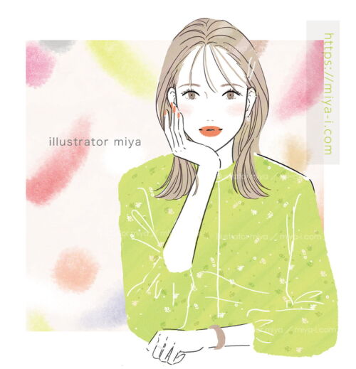 イラストレーターmiya／女性・イラスト・おしゃれ・可愛い・美容・スキンケア・メイク