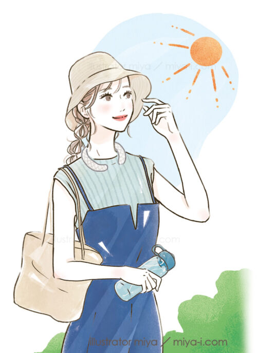女性イラスト・美容・おしゃれ・ライフスタイル・夏・イラスト制作