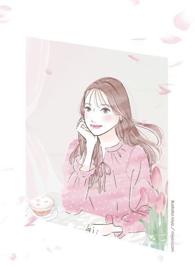 イラストレーターmiya／女性イラスト・おしゃれ・可愛い・春・桜