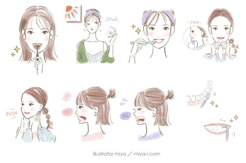 イラストレーターmiya／可愛い女性イラスト・おしゃれ・美容・スキンケア