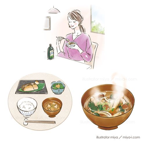 イラストレーターmiya／イラスト・可愛い・女性・食べ物・ライフスタイル