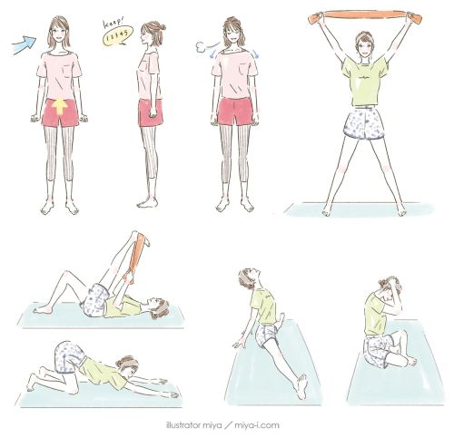 イラストレーターmiya／可愛い女性イラスト・おしゃれ・エクササイズ・美容