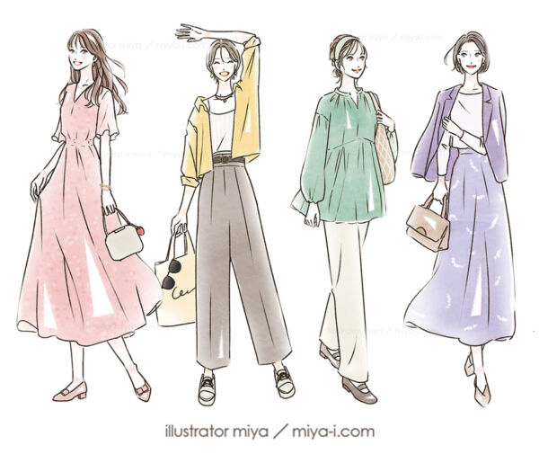 女性イラスト・おしゃれ・可愛い・ライフスタイル・ファッション・お酒・日本酒・診断イラスト