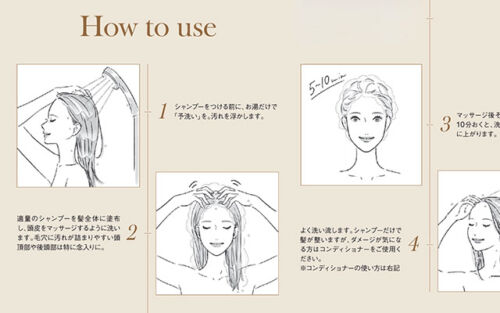 女性イラスト・線画・シャンプー・ヘアケア・髪・美容・おしゃれ