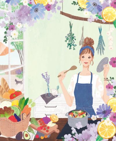 イラストレーターmiya／女性イラスト・おしゃれ・可愛い・表紙・料理