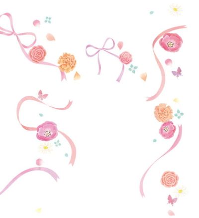 イラストレーターmiya／花やリボンの飾りイラスト・おしゃれ・可愛い・美容