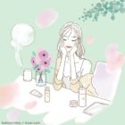 イラストレーターmiya／スキンケアをする女性イラスト・おしゃれ・可愛い・美容