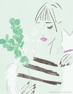 イラストレーターmiya／猫と女性のイメージイラスト・おしゃれ・ファッション・美容