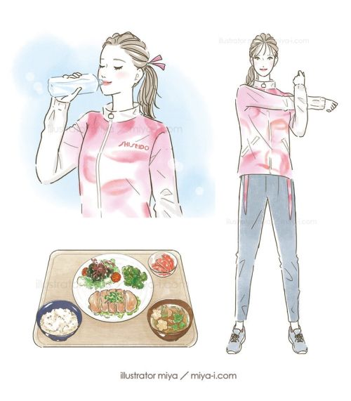 女性イラスト・ランニング・おしゃれ・可愛い・イラスト・スポーツ・ファッション