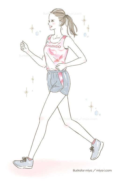 女性・イラスト・おしゃれ・可愛い・美容・ランニング・スポーツ・エクササイズ