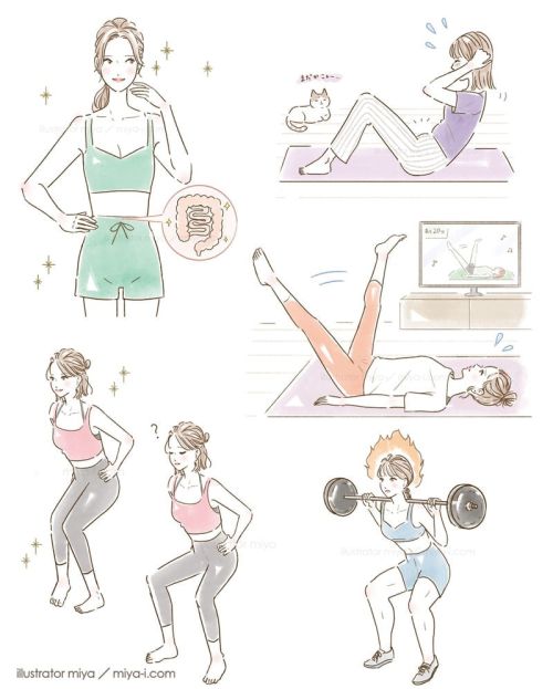 おしゃれで可愛いストレッチイラスト_miya