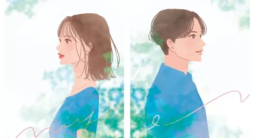 女性イラスト・男性イラスト・ビジネス・横顔・広告・ライフスタイル・ナチュラル・未来・爽やか・エネルギー・不動産・クリーン